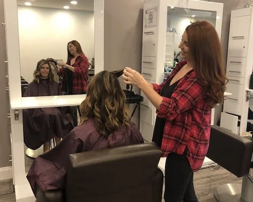 Ryan Hair Stylist at Salon Mulberry Action Shot